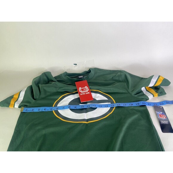 Green Bay Packers NFL Ultra Game Mens Size S Green Short Sleeve Logo Mesh Shirt - Picture 6 of 7